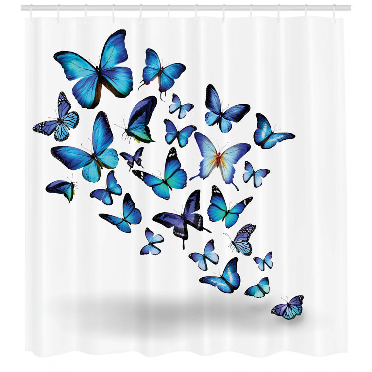 Bless international Butterflies Shower Curtain Set + Hooks Wayfair